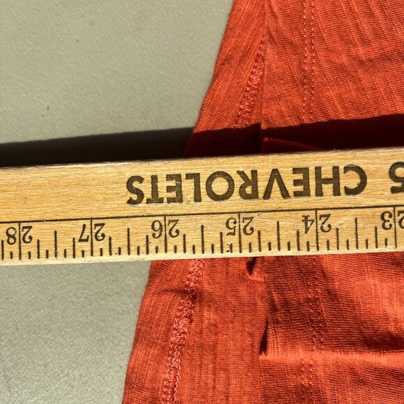 Chicos The Ultimate Tee Size Medium Henley Button 3/4 Sleeve Cotton Modal Orange - Picture 5 of 6
